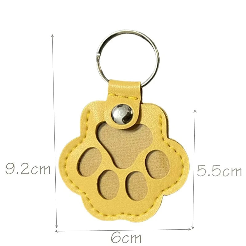Pet Hair Memorial Keychain PU Leather Keepsake Locket for Cat Dog Fur Pet Hair Storage Pendant Handbag Hanging Accessories