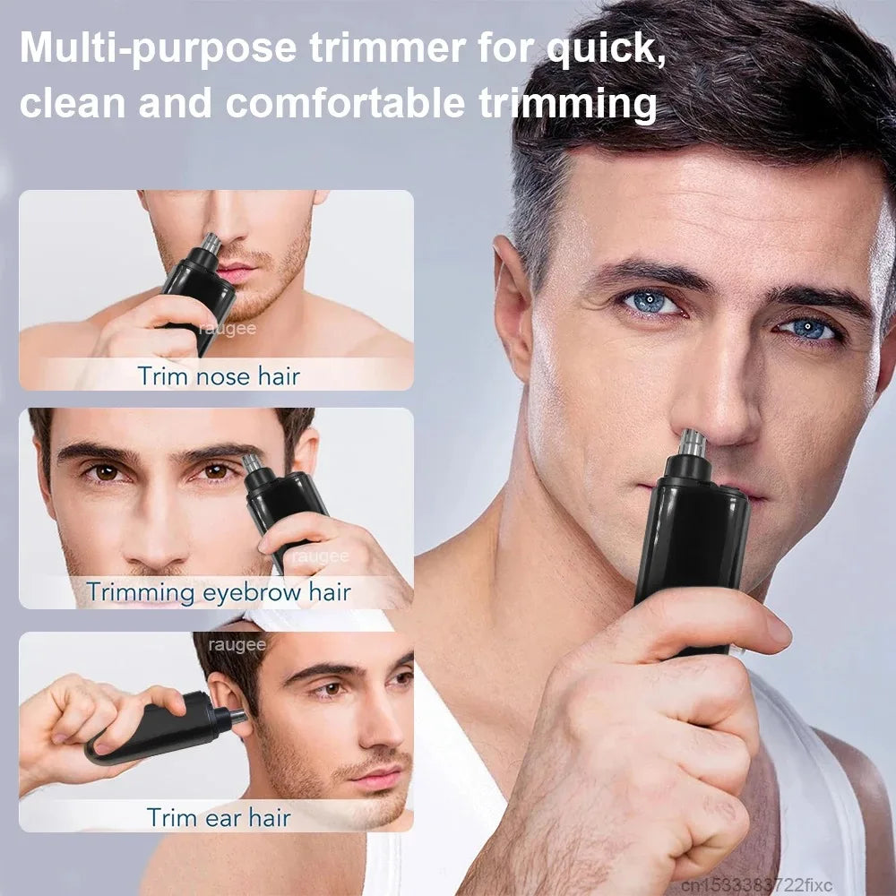 USB Rechargeable Nose & Ear Hair Trimmer for Men, Portable Mini Compact Design with Fast Charge, Electric Grooming Kit