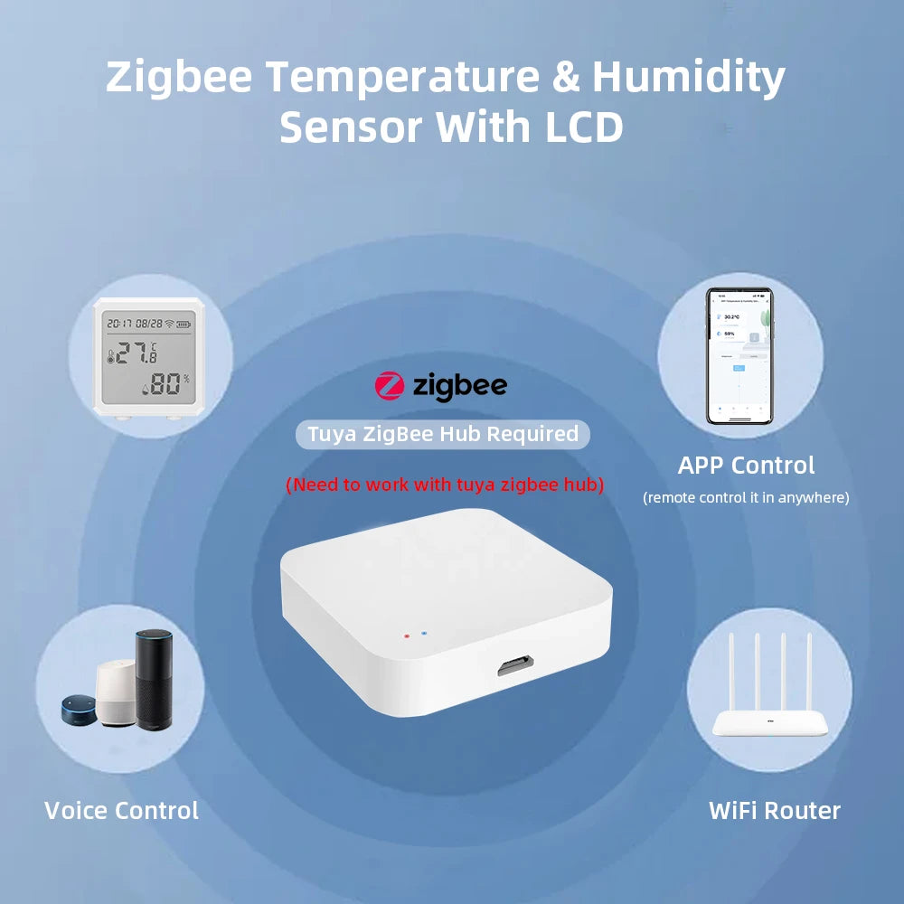 Sensore di Temperatura e Umidità Zigbee con App Tuya