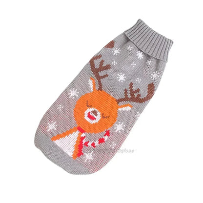Dog Stripes Sweaters Winter Knitting Pet Sweater for Medium Large Dogs Christmas Elk Big Dog Clothes Labrador Pullovers Costume 