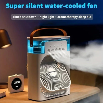 Portable 3 In 1 Fan AIr Conditioner Household Small Air Cooler LED Night Lights Humidifier Air Adjustment Home Fans