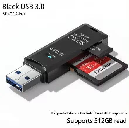 2-in-1 Multi Functional USB 3.0 Card ReaderMicro SD TFMemoryCardReaderUSBFlashDrive CardreaderAdapter For PCLaptops Accessories 