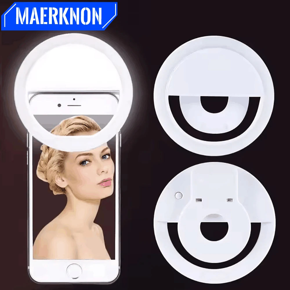 USB Charge LED Selfie Fill Light Led Selfie Ring Light Mobile Phone Live Broadcast Video LED Selfie Ring Lamp For All Smartphone