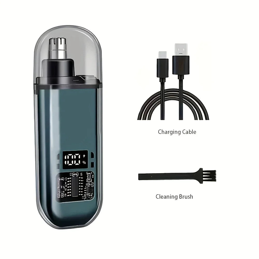USB Rechargeable Nose &amp; Ear Hair Trimmer for Men, Portable Mini Compact Design with Fast Charge, Electric Grooming Kit 