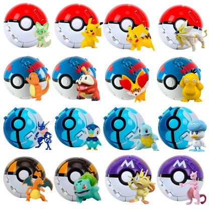 Pokeball Pokemon Figurine Elf Ball Anime Figure Cartoons Pikachu Charizard Pocket Monster Pet Anime Action Model Toy Kids Gifts 