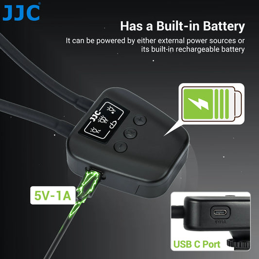 JJC LED Macro Arm Light with 10 Level Ajustable Brightness Macro Photography Lighting for Canon Nikon Sony Olympus Fujifilm DSLR