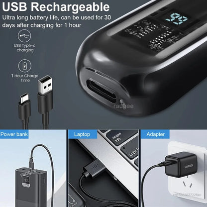 USB Rechargeable Nose &amp; Ear Hair Trimmer for Men, Portable Mini Compact Design with Fast Charge, Electric Grooming Kit 