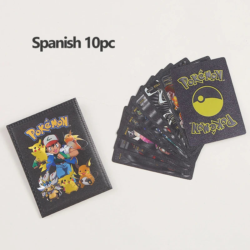 Golden cards Pokemon Pikachu VMAX GX EX V, silver cards, English, Spanish, Charizard Arceus, Collection Rare Pokémon, cards 