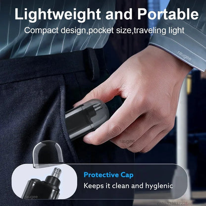 USB Rechargeable Nose &amp; Ear Hair Trimmer for Men, Portable Mini Compact Design with Fast Charge, Electric Grooming Kit 