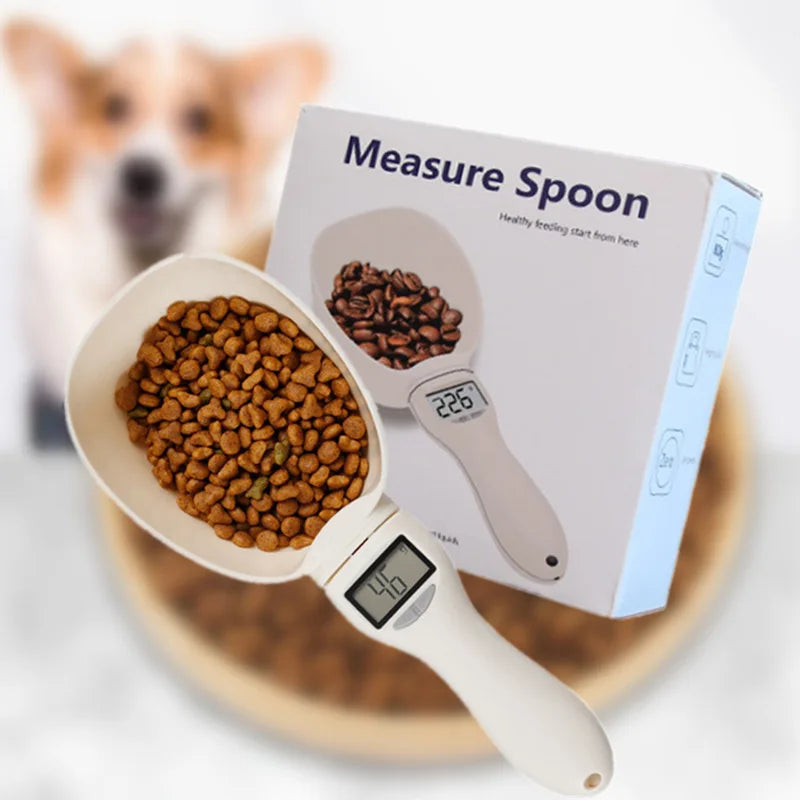 Electronic Measuring Tool Dog and Cat Feeding Bowl Measuring Spoon Pet Food Scale Digital Display Weighing Spoon Weight Volumn 