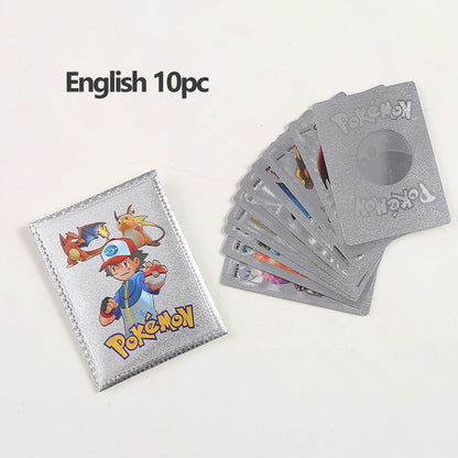 Golden cards Pokemon Pikachu VMAX GX EX V, silver cards, English, Spanish, Charizard Arceus, Collection Rare Pokémon, cards 