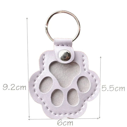 Pet Hair Memorial Keychain PU Leather Keepsake Locket for Cat Dog Fur Pet Hair Storage Pendant Handbag Hanging Accessories 