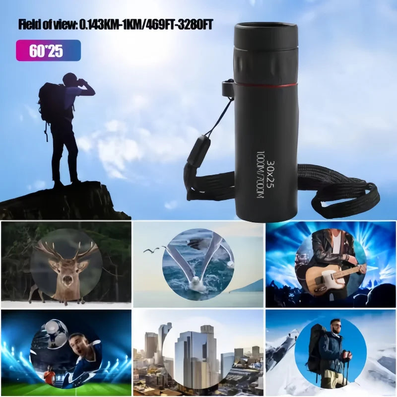 Outdoor 2025 2000X25 HD Monocular Telescope, Compact Portable for Travel, Hiking, Fishing, Camping, Stargazing, Concerts &amp; Bird 