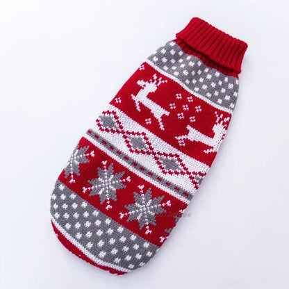 Dog Stripes Sweaters Winter Knitting Pet Sweater for Medium Large Dogs Christmas Elk Big Dog Clothes Labrador Pullovers Costume 