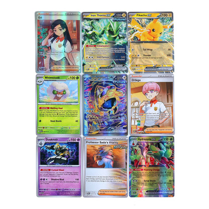 360 Pcs Pokemon Card Prismatic Evolutions Obsidian Flames PALDEAN FATES Surging Sparks English Booster Battle Transaction Card 