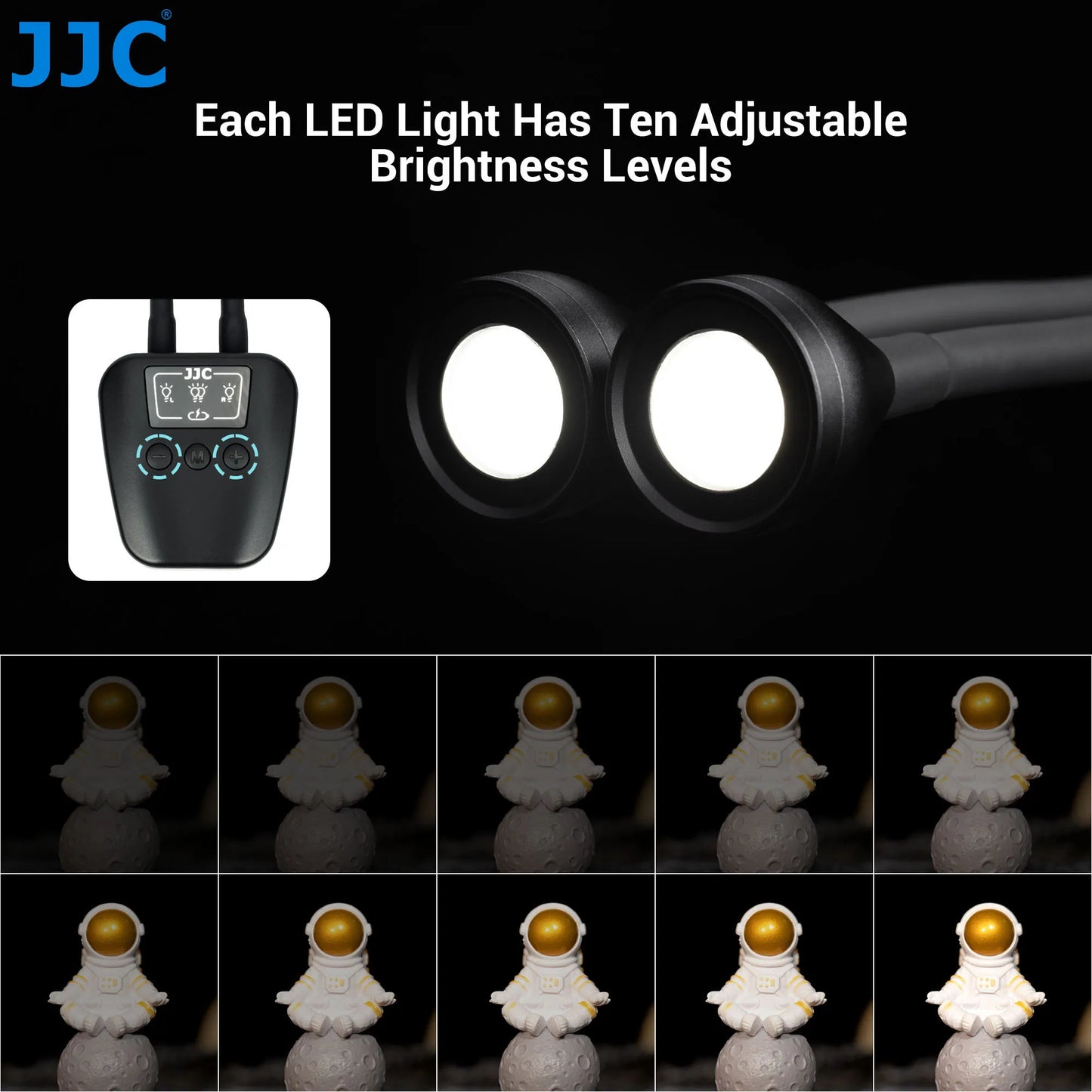 JJC LED Macro Arm Light with 10 Level Ajustable Brightness Macro Photography Lighting for Canon Nikon Sony Olympus Fujifilm DSLR