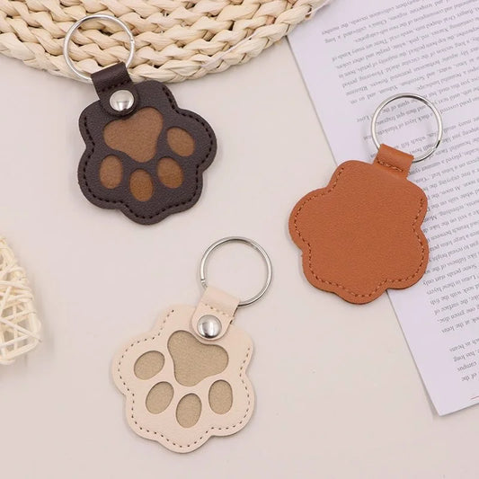 Pet Hair Memorial Keychain PU Leather Keepsake Locket for Cat Dog Fur Pet Hair Storage Pendant Handbag Hanging Accessories