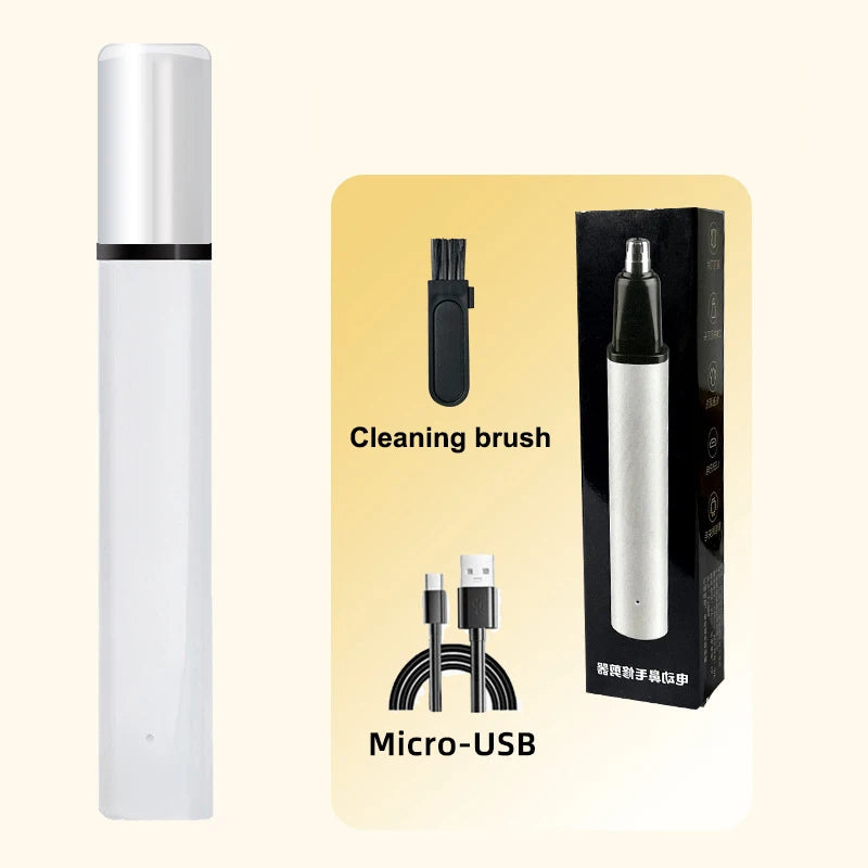 USB Rechargeable Nose &amp; Ear Hair Trimmer for Men, Portable Mini Compact Design with Fast Charge, Electric Grooming Kit 