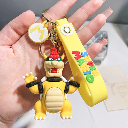 Super Mario Keychain Mario Bros Luigi Toad Yoshi Bowser Action Figure Model AccesoriosPVC Cartoon Bag Doll Pendant Toys Gift 