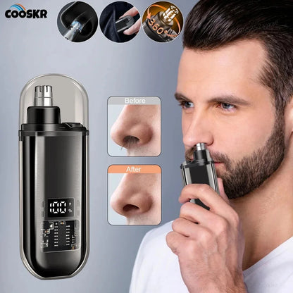 USB Rechargeable Nose &amp; Ear Hair Trimmer for Men, Portable Mini Compact Design with Fast Charge, Electric Grooming Kit 