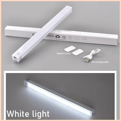 Cabinet Light USB Rechargeable Motion Sensor LED Bar Light Induction Night Light Portable for Kitchen Bedside Wardrobe Closet 