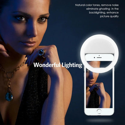 USB Charge LED Selfie Fill Light Led Selfie Ring Light Mobile Phone Live Broadcast Video LED Selfie Ring Lamp For All Smartphone