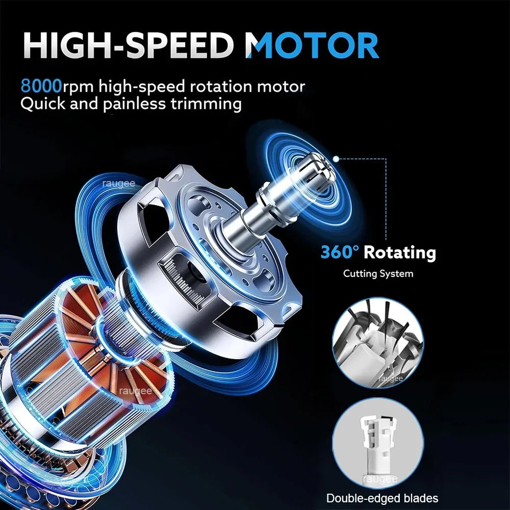 USB Rechargeable Nose &amp; Ear Hair Trimmer for Men, Portable Mini Compact Design with Fast Charge, Electric Grooming Kit 