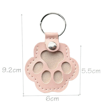 Pet Hair Memorial Keychain PU Leather Keepsake Locket for Cat Dog Fur Pet Hair Storage Pendant Handbag Hanging Accessories 