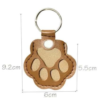Pet Hair Memorial Keychain PU Leather Keepsake Locket for Cat Dog Fur Pet Hair Storage Pendant Handbag Hanging Accessories 