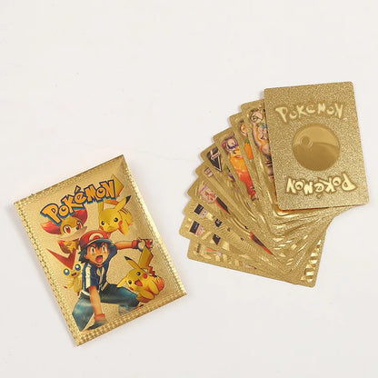 Golden cards Pokemon Pikachu VMAX GX EX V, silver cards, English, Spanish, Charizard Arceus, Collection Rare Pokémon, cards 
