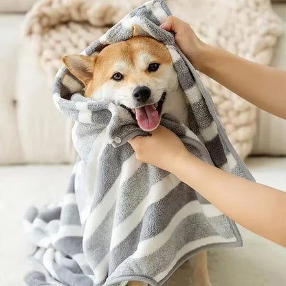Booteely 1PC Dog Bathrobe Oversized Thick-Added Absorbent Quick Drying Golden Shiba Cat Bath Towel Towel Used After Bath 