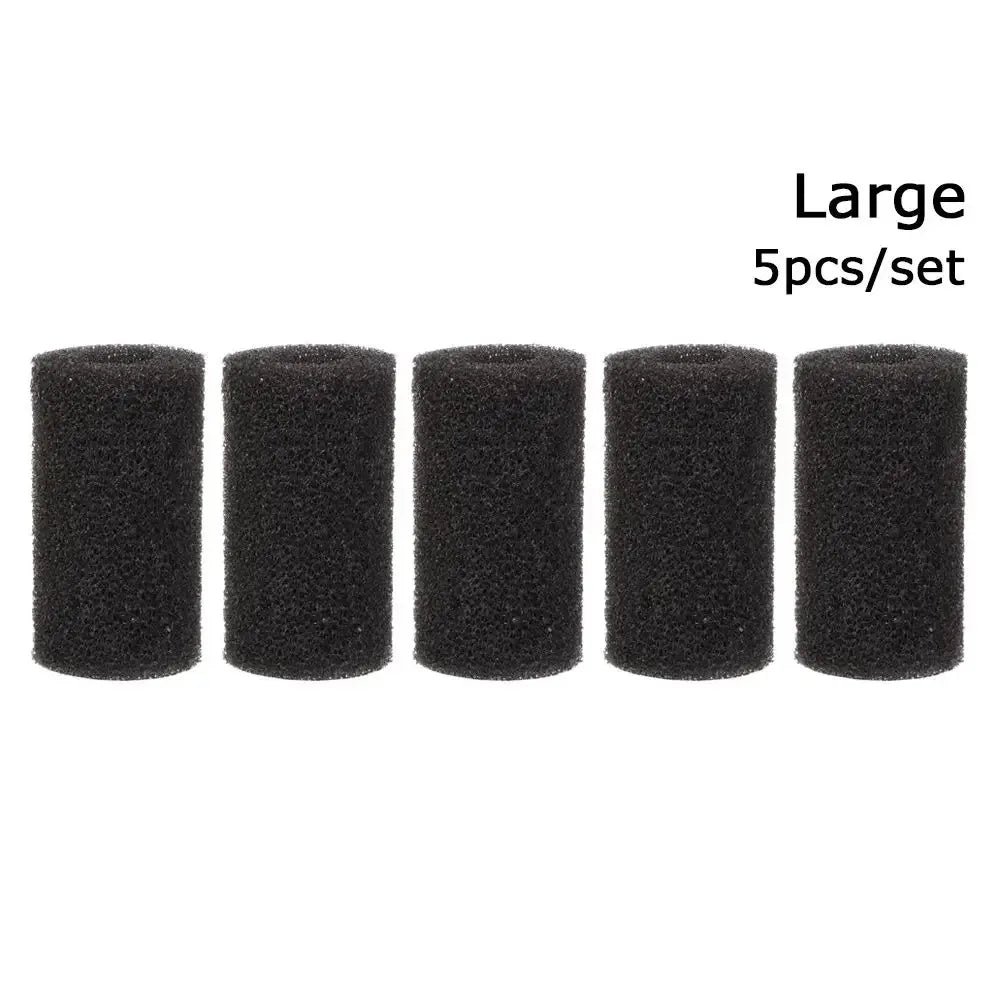 5 Pcs/set Aquarium Biochemical Filter Sponge Fish Tank Inlet Water Pre-Filter Sponge Cartridge Replacement Filter