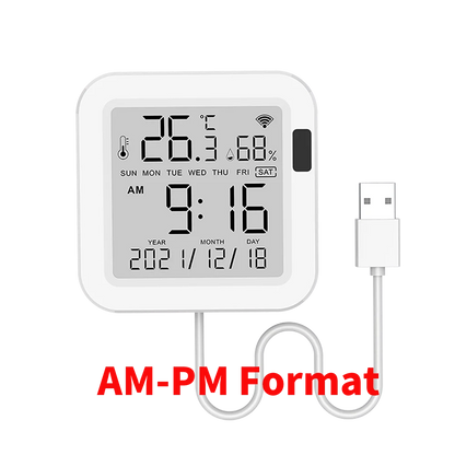 Tuya Temperature and Humidity Smart Sensor With Backlight for Smart Home var WiFi SmartLife Work with Alexa Google Assistant 