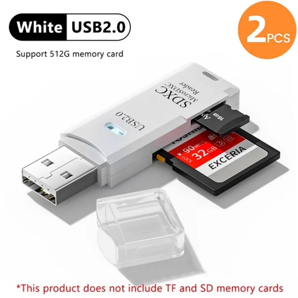 2-in-1 Multi Functional USB 3.0 Card ReaderMicro SD TFMemoryCardReaderUSBFlashDrive CardreaderAdapter For PCLaptops Accessories 