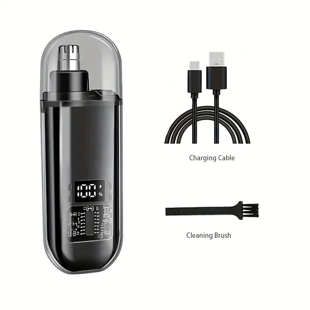 USB Rechargeable Nose &amp; Ear Hair Trimmer for Men, Portable Mini Compact Design with Fast Charge, Electric Grooming Kit 