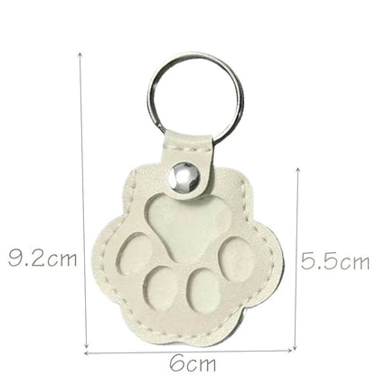 Pet Hair Memorial Keychain PU Leather Keepsake Locket for Cat Dog Fur Pet Hair Storage Pendant Handbag Hanging Accessories 