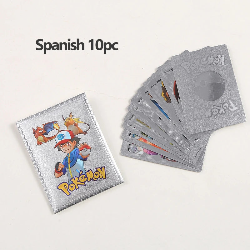Golden cards Pokemon Pikachu VMAX GX EX V, silver cards, English, Spanish, Charizard Arceus, Collection Rare Pokémon, cards 