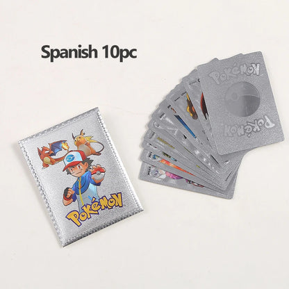 Golden cards Pokemon Pikachu VMAX GX EX V, silver cards, English, Spanish, Charizard Arceus, Collection Rare Pokémon, cards 