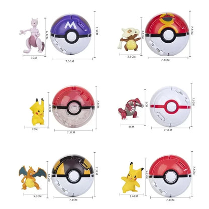 Pokeball Pokemon Figurine Elf Ball Anime Figure Cartoons Pikachu Charizard Pocket Monster Pet Anime Action Model Toy Kids Gifts 