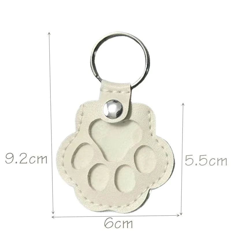 Pet Hair Memorial Keychain PU Leather Keepsake Locket for Cat Dog Fur Pet Hair Storage Pendant Handbag Hanging Accessories 